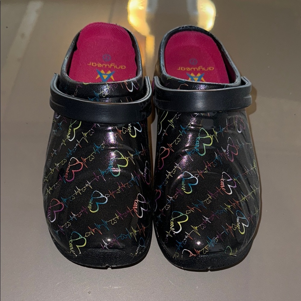 Black Heart Nurse Clogs